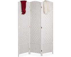 Kamerscherm 3 panelen - 170x120 cm - opvouwbaar - wit
