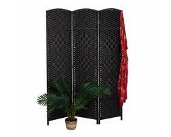 Kamerscherm 3 panelen - 170x120 cm - opvouwbaar - zwart