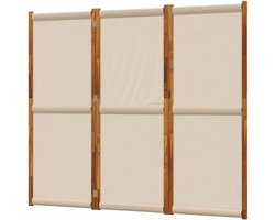 Kamerscherm 3 panelen - Ruimteverdeler Privacyscherm - Ruimte Afscheiden - Massief Acaciahout - 210x180 cm - Taupe