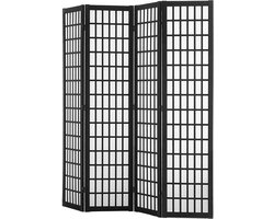 Kamerscherm - 4-delig Japans Privacyscherm, Opvouwbaar, Houten Binnenwand voor Het Scheiden van Kamers thuis, op Kantoor, in het Restaurant en in de Slaapkamer