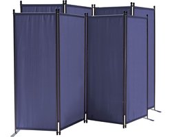 Kamerscherm 4-delig - Ruimteverdeler Tuin - Privacy Creëren - Ondoorschijnlijke Stof - 165 x 220 cm - Blauw