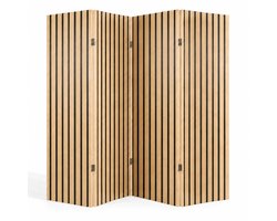 Kamerscherm - 4 panelen - 170 x 160 cm - natuur-zwart