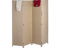kamerscherm 4 panelen - 180x180 cm - opvouwbaar - modern - kunststof - beige