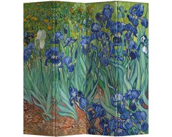 Kamerscherm 4 Panelen - Room Divider - Ruimtes Afscheiden - Dubbelzijdig Canvas Print - 180x160cm - Blauw