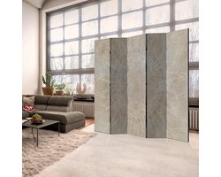 Kamerscherm 5 Panelen 225x172 cm – Boho Roomdivider Vouwscherm – Scheidingswand Binnen – Decoratieve Paravent met Dubbelzijdige Print – Opvouwbaar & Draagbaar – Hout – Modern Japanse Stijl – Faisal
