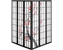 Kamerscherm, 6-Delig Japans Scherm, Opvouwbaar Houten Privacyscherm, Draagbaar Decoratief Kamerscherm voor Gebruik Binnenshuis Om Kamers Te Scheiden, voor Thuis, Kantoor, Restaurant En Slaapkamer