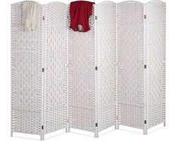 kamerscherm 6 panelen - 170x240 cm - opvouwbaar - scheidingswand - wit