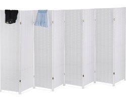 kamerscherm 8 panelen - 170x320 cm - opvouwbaar - scheidingswand - wit