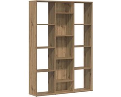 Kamerscherm en Boekenkast in één - Houten Room Divider met Opbergruimte