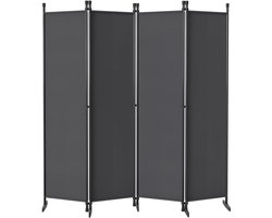 Kamerscherm Inklapbaar Roomdivider – 4 Panelen – 200x180 cm – Privacyscherm voor Woonkamer, Slaapkamer of Tuin – Zwart