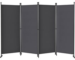 Kamerscherm Inklapbaar Roomdivider – 4 Panelen – 320x180 cm – Privacyscherm voor Woonkamer, Slaapkamer of Tuin – Zwart