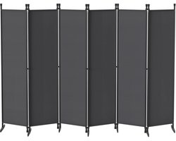 Kamerscherm Inklapbaar Roomdivider – 6 Panelen – 300x180 cm – Privacyscherm voor Woonkamer, Slaapkamer of Tuin – Zwart