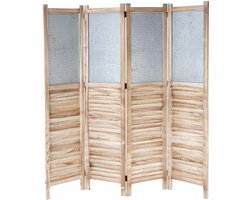 Kamerscherm MCW-D27, scheidingswand Spaanse muur privacy scherm, hout metaal 170x160x2cm