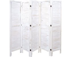 Kamerscherm MCW-G30, privacyscherm, shabby look 170x200cm ~ wit