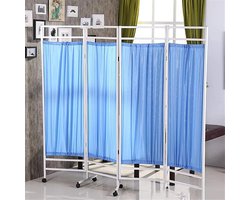 Kamerscherm Op Wielen - Verrijdbare Afscheiding - Creëer Privacy - Opvouwbaar Ontwerp - 180cm Hoog - Blauw Roze