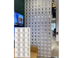 Kamerscherm panelen - Scheidingswanden PU - Ruimte indelen - Imitatie holle steen - 60x120cm - Wit