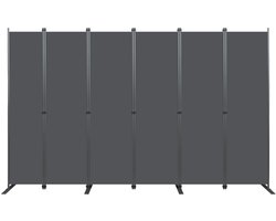 Kamerscherm - Paravent - Kamerverdeler-Scheidingswand – Vrijstaand –Opvouwbaar – Stabiel - Privacy - Woonkamer - 304x180 cm- 6-delig-Grijs