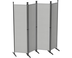 Kamerscherm / Roomdivider Inklapbaar – 4 Panelen – 200x180 cm – Privacyscherm voor Woonkamer, Slaapkamer of Tuin – Lichtgrijs
