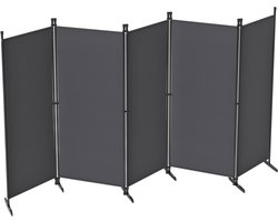 Kamerscherm / Roomdivider Inklapbaar – 5 Panelen – 400x180 cm – Privacyscherm voor Woonkamer, Slaapkamer of Tuin – Zwart
