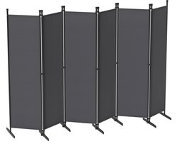 Kamerscherm / Roomdivider Inklapbaar – 6 Panelen – 300x180 cm – Privacyscherm voor Woonkamer, Slaapkamer of Tuin – Zwart