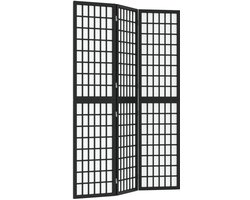 Kamerscherm | Roomdivider | Privacy Scherm inklapbaar 3 panelen Japanse stijl 120x170 cm zwart