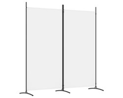 Kamerscherm | Roomdivider | Privacy Scherm met 2 panelen 175x180 cm stof wit