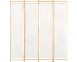 Kamerscherm | Roomdivider | Privacy Scherm met 4 panelen 160x170x4 cm stof crème