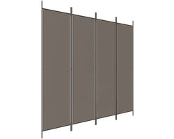 Kamerscherm | Roomdivider | Privacy Scherm met 4 panelen 200x200 cm stof antracietkleurig