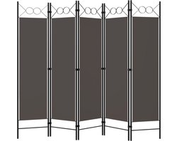 Kamerscherm | Roomdivider | Privacy Scherm met 5 panelen 200x180 cm antraciet