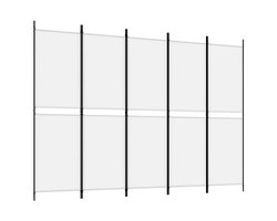 Kamerscherm | Roomdivider | Privacy Scherm met 5 panelen 250x180 cm stof wit