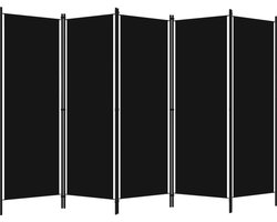 Kamerscherm | Roomdivider | Privacy Scherm met 5 panelen 250x180 cm zwart