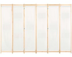 Kamerscherm | Roomdivider | Privacy Scherm met 6 panelen 240x170x4 cm stof crème