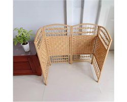Kamerscherm Rotan - Ruimteverdeler - Privacy Creëren - Handgeweven Vezels - 60X30CM-4PCS - Bruin