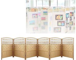 Kamerscherm Rotan - Ruimteverdeler Vouwscherm - Privacy Creëren - Flexibel Opvouwbaar - 100x40cm - Bruin
