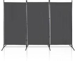 Kamerscherm Ruimteverdeler met 3 panelen - 260 x 180 cm - Kamerverdeler Tuin Spaanse Muurscheiding opvouwbaar - Antraciet