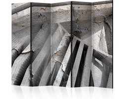 Kamerscherm - Scheidingswand - Vouwscherm - Beton 3D II [Room Dividers] 225x172 - Artgeist Vouwscherm