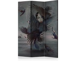Kamerscherm - Scheidingswand - Vouwscherm - Covered in feathers [Room Dividers] 135x172 - Artgeist Vouwscherm