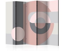 Kamerscherm - Scheidingswand - Vouwscherm - Geometric Wreath (Pink) II [Room Dividers] 225x172 - Artgeist Vouwscherm