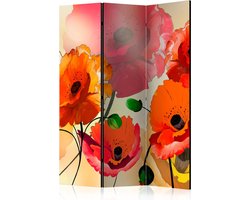 Kamerscherm - Scheidingswand - Vouwscherm - Velvet Poppies [Room Dividers] 135x172 - Artgeist Vouwscherm
