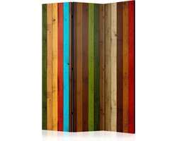 Kamerscherm - Scheidingswand - Vouwscherm - Wooden rainbow [Room Dividers] 135x172 - Artgeist Vouwscherm