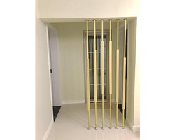 Kamerscherm Vrijstaand - Privacywand Scheidingswand - Ruimte Verdelen - 7-Delig DIY Design - 290 cm - Goud