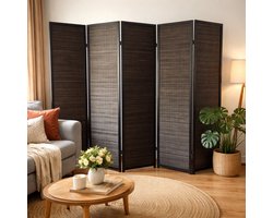Kamerscherm Zwart 5 panelen - Scheidingswand Privacy scherm