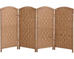 Kamerverdeler Opvouwbaar - Privacyscherm Scheidingswand - Ruimte Indelen - Gevlochten Rotan Design - 120x40CM - Natural