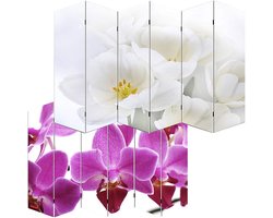 Kamerverdeler Scherm - Wanddecoratie - Ruimte Indelen - Dubbelzijdig Bedrukt - 180 x 240 cm - Multicolor Bloemen