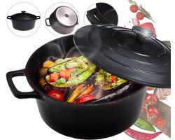 Kamille Braadpan met Deksel - 4L - Zwart - Geschikt voor Inductie