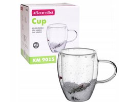 Kamille Dubbelwandige Glazen Mok voor Koffie & Thee - 350ml