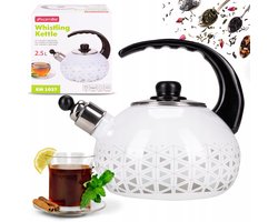 Kamille Emaille Ketel met Fluitje - 2,5L - Gas & Inductie