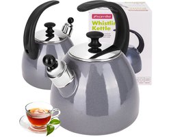 Kamille Emalje Ketel 2.5L - Gas & Inductie - Grijs