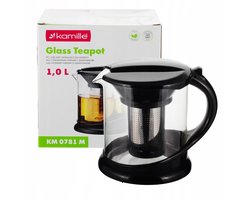 Kamille Glazen Theepot met Zeef - 1000ml