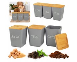 Kamille Keukenset: Koffie, Thee & Suikercontainers - Bamboe